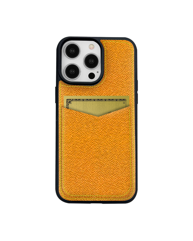 V Kartlık Turuncu Monaco Deri iPhone Kılıf