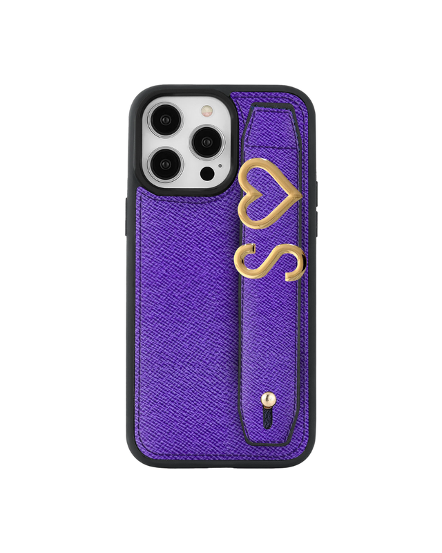 Harfli Mor Monaco Deri iPhone Kılıf