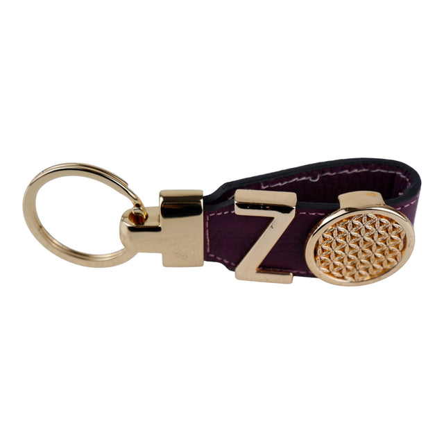 Harfli Mor Deri Anahtarlık
