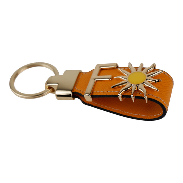 Harfli Turuncu Deri Anahtarlık