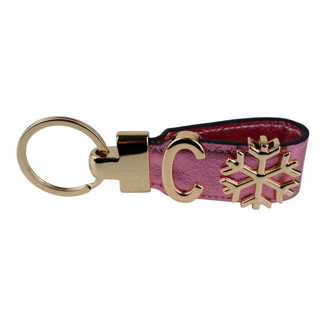 Harfli Pembe Deri Anahtarlık