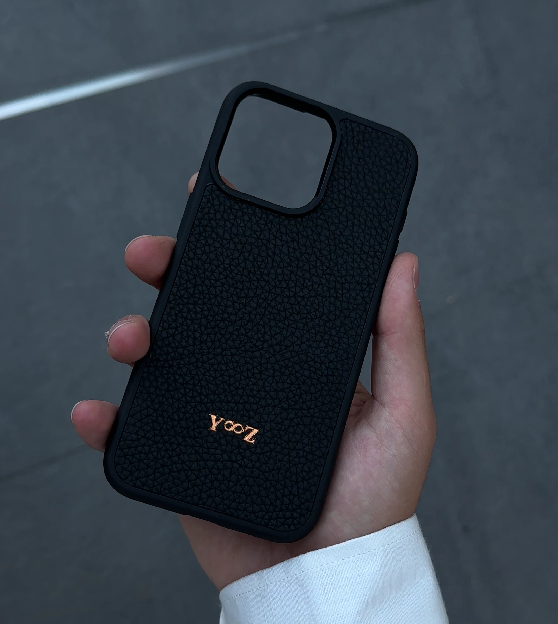 Kişiselleştirilir Siyah Deri iPhone Kılıf