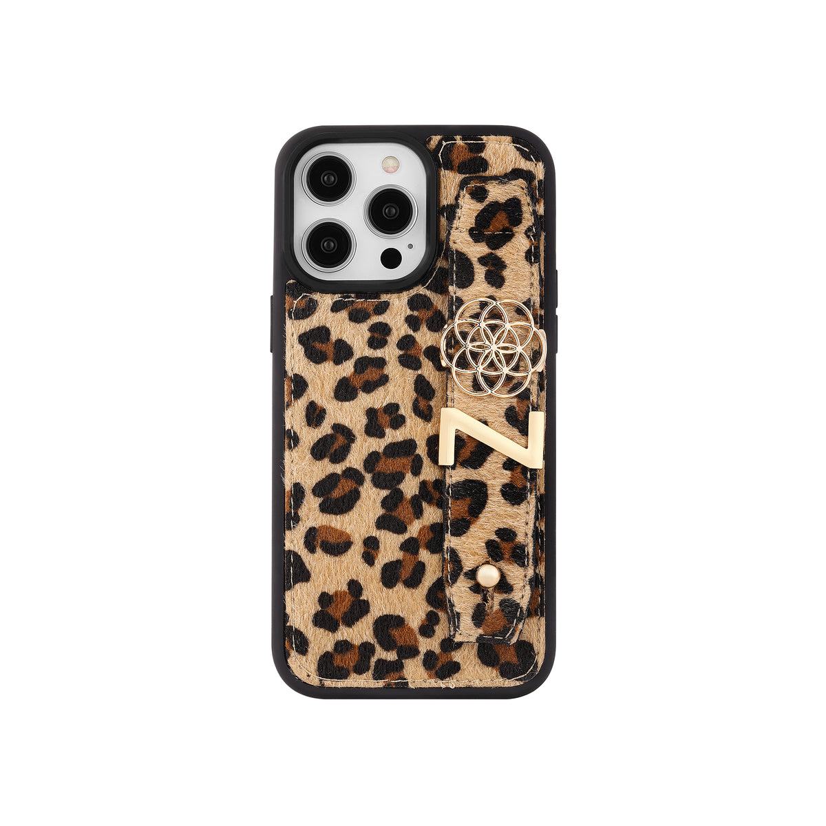 Harfli Leopar Deri iPhone Kılıf