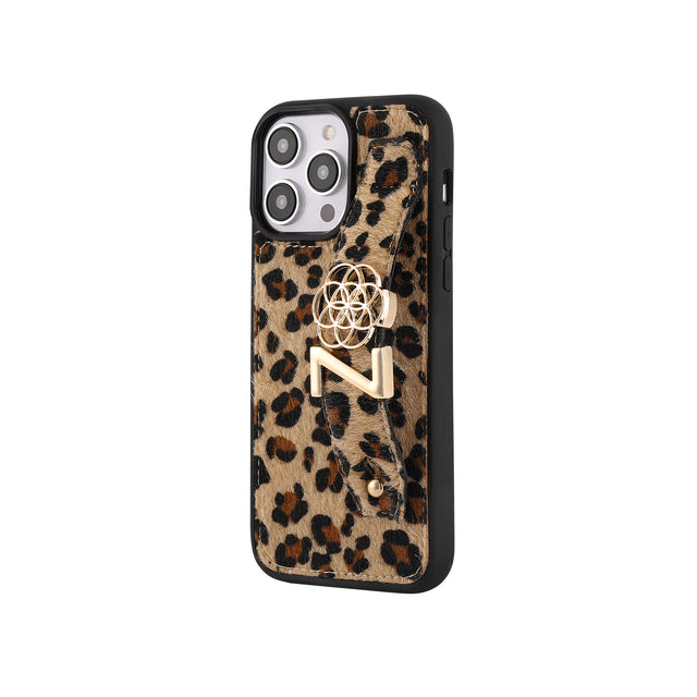 Harfli Leopar Deri iPhone Kılıf