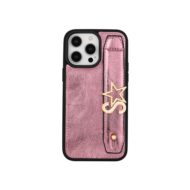 Harfli Pembe Deri iPhone Kılıf