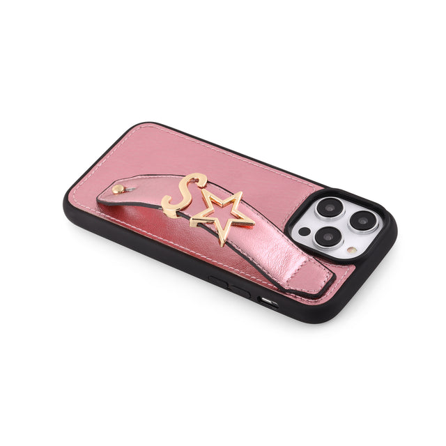 Harfli Pembe Deri iPhone Kılıf