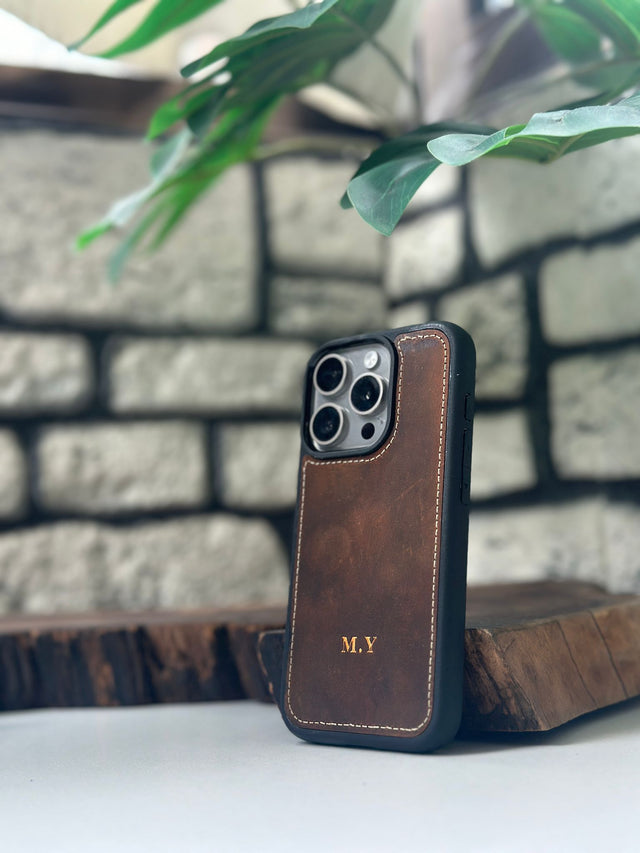 Kişiselleştirilir Taba Deri iPhone Kılıf