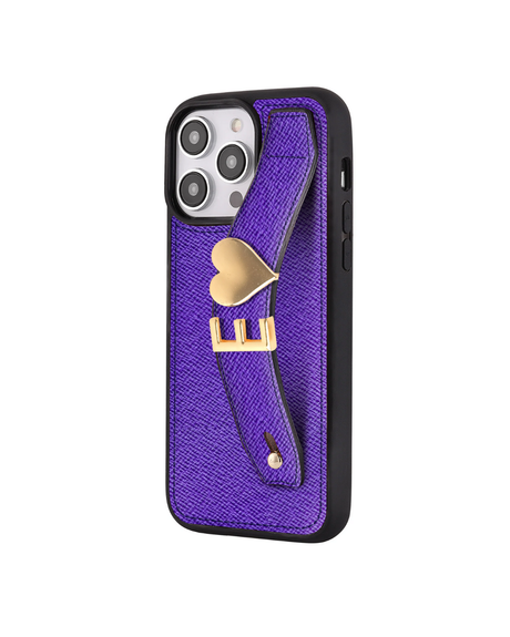 Harfli Mor Monaco Deri iPhone Kılıf