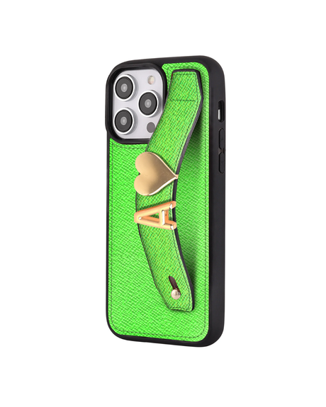 Harfli Yeşil Monaco Deri iPhone Kılıf