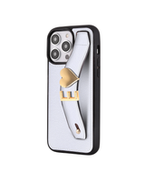 Harfli Beyaz Monaco Deri iPhone Kılıf