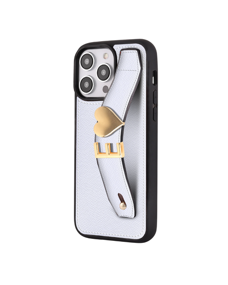 Harfli Beyaz Monaco Deri iPhone Kılıf