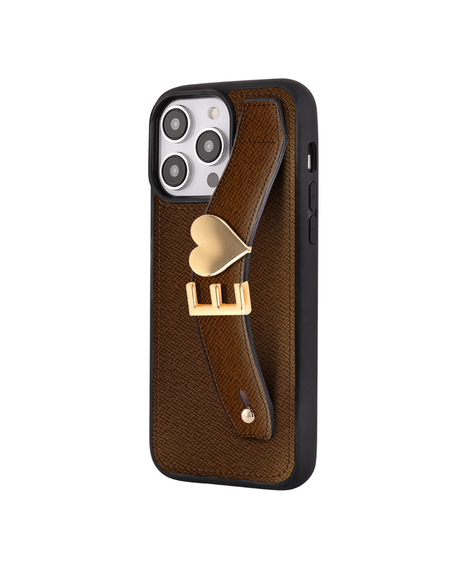 Harfli Kahve Monaco Deri iPhone Kılıf