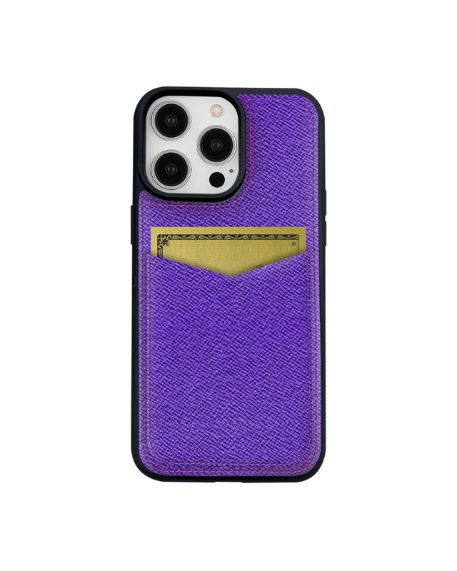 V Kartlık Mor Monaco Deri iPhone Kılıf