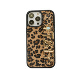 Harfli Leopar Deri iPhone Kılıf