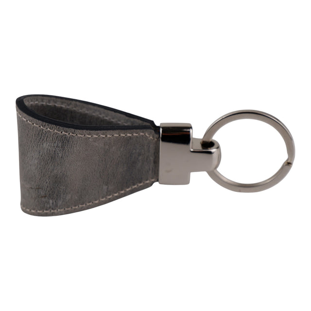 Gri Deri Anahtarlık