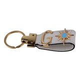 Harfli Beyaz Deri Anahtarlık