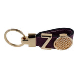 Harfli Mor Deri Anahtarlık