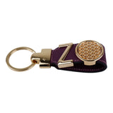 Harfli Mor Deri Anahtarlık