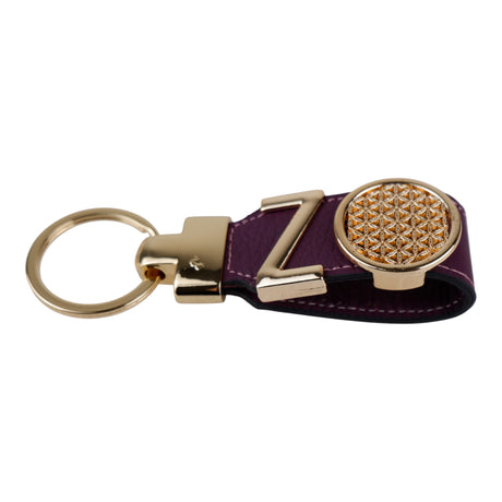 Harfli Mor Deri Anahtarlık