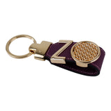 Harfli Mor Deri Anahtarlık