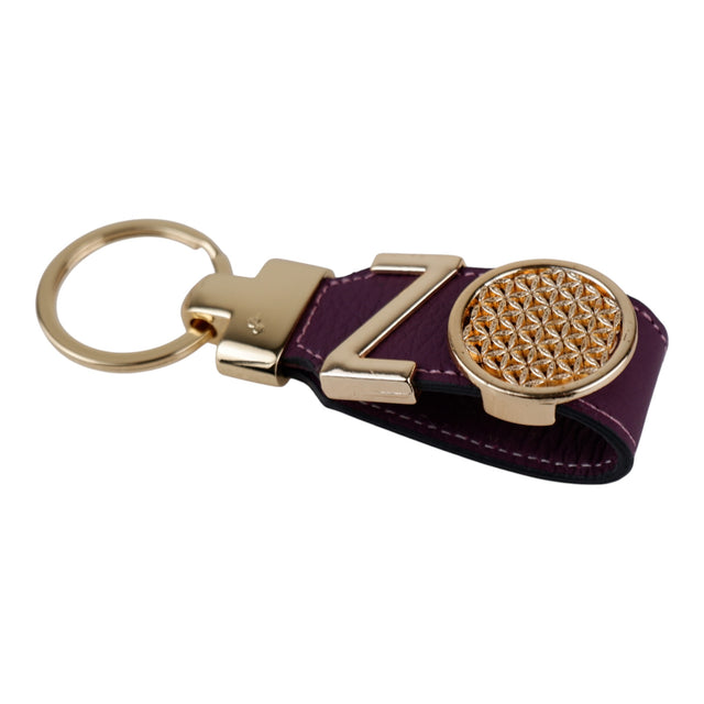 Harfli Mor Deri Anahtarlık