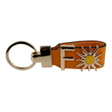 Harfli Turuncu Deri Anahtarlık