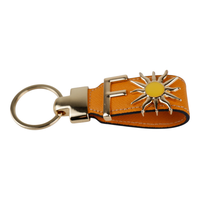 Harfli Turuncu Deri Anahtarlık