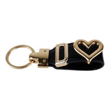 Harfli Siyah Deri Anahtarlık