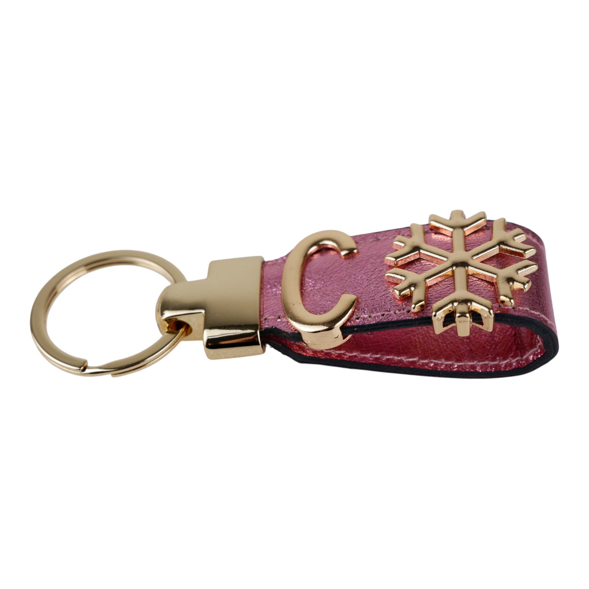 Harfli Pembe Deri Anahtarlık