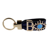 Harfli Lacivert Deri Anahtarlık