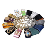 Harfli Beyaz Deri Anahtarlık