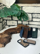 Kişiselleştirilir Lacivert  Deri iPhone Kılıf