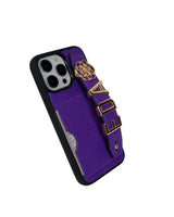 Kartlık Harfli Mor Deri iPhone Kılıf