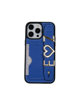 Kartlık Harfli Mavi Deri iPhone Kılıf