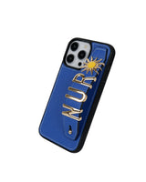 Harfli Mavi Deri iPhone Kılıf