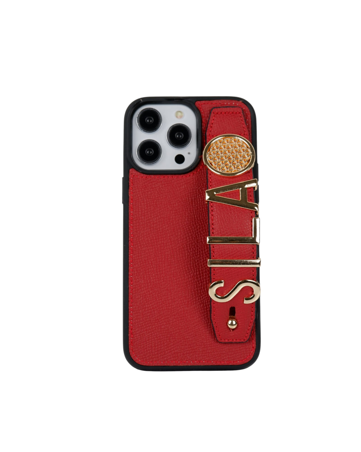 Harfli Kırmızı Deri iPhone Kılıf