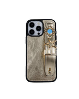 Harfli Gold Deri iPhone Kılıf