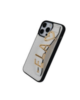 Harfli Beyaz Deri iPhone Kılıf